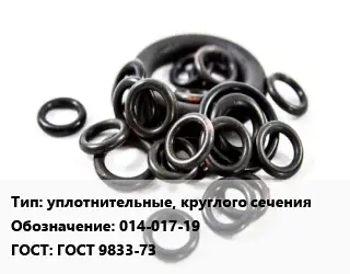 Кольцо РТИ уплотнительные, круглого сечения 014-017-19 ГОСТ: ГОСТ 9833-73